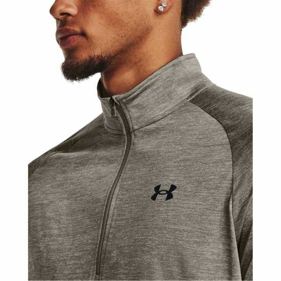 Under Armour Мъжко Горнище Полу-Цип Tech Half Zip Top Mens Green Мъжки тениски и фланелки