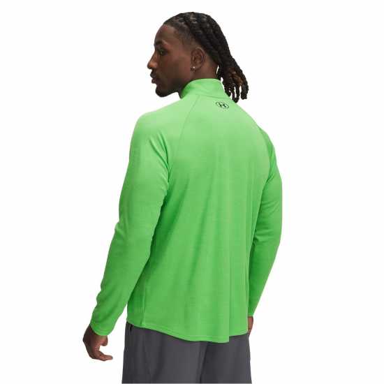 Under Armour Tech™ ½ Zip Long Sleeve Mens Кибер Зелено/Черно Мъжки тениски и фланелки