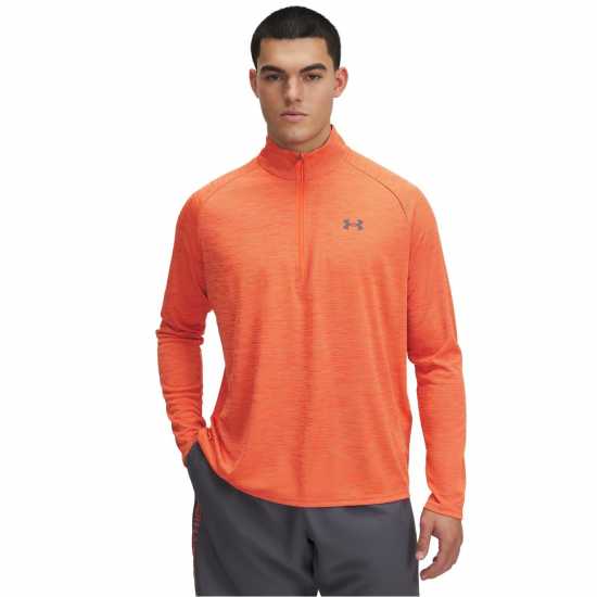 Under Armour Tech™ ½ Zip Long Sleeve Mens Червено/Кастлрок Мъжки тениски и фланелки