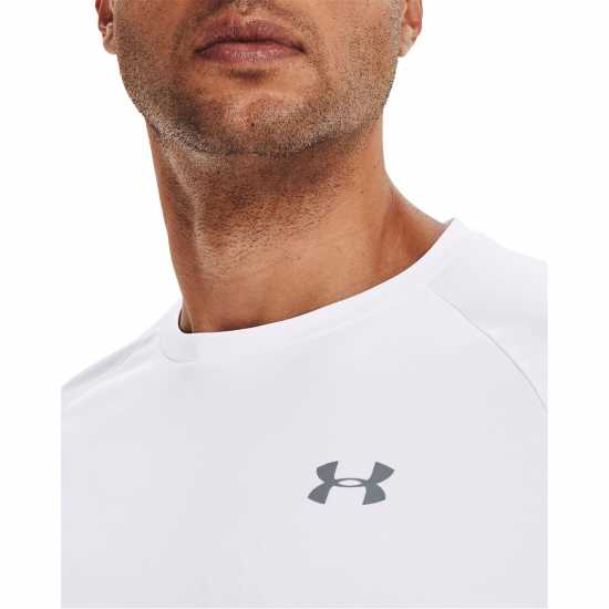 Under Armour Мъжка Тениска Tech Training T Shirt Mens White/Grey - Мъжко облекло за едри хора