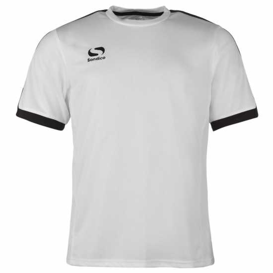 Sondico Футболна Фланелка Полиестер Fundamental Polyester Football Top Mens White/Black Мъжко облекло за едри хора