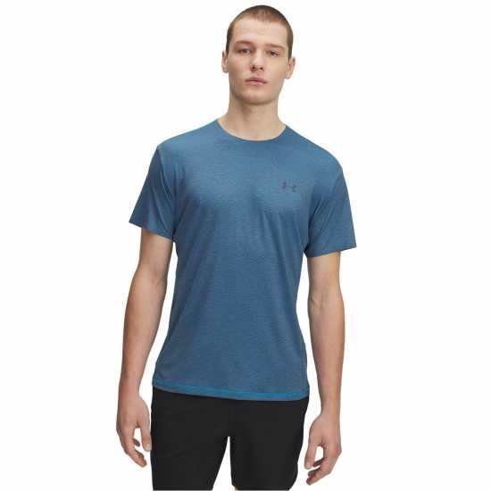 Under Armour Men's Vanish Elite Vent Short-Sleeve Performance Gym Top Синьо 