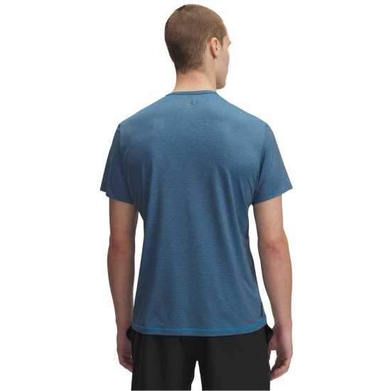 Under Armour Men's Vanish Elite Vent Short-Sleeve Performance Gym Top Синьо 