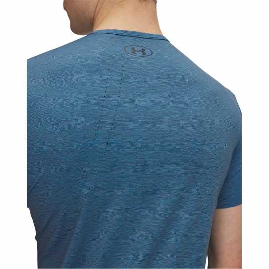 Under Armour Men's Vanish Elite Vent Short-Sleeve Performance Gym Top Синьо 