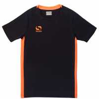 Sondico Тениска Момчета Fundamental Polo T Shirt Junior Boys Black/FluOrange Детски тениски и фланелки