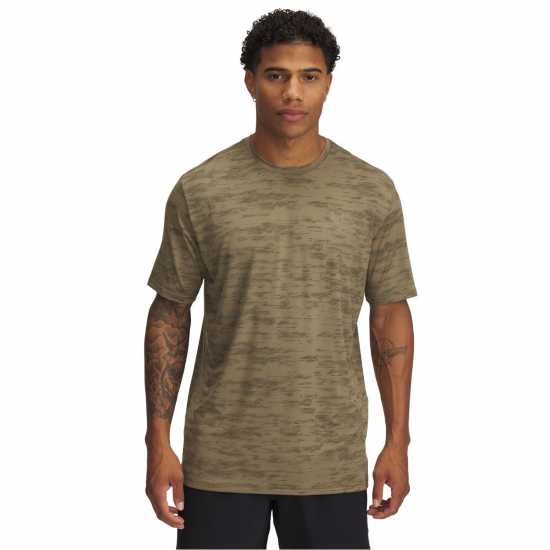 Under Armour Vanish Energy Printed Short-Sleeve Performance Gym Top Кафяво 
