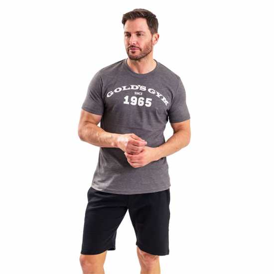 Мъжки тениски и фланелки Мъжка Риза Golds Gym Logo T-Shirt Mens Сив марл Мъжка Риза Golds Gym Logo T-Shirt Mens Сив марл Мъжки тениски и фланелки