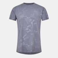 Gym King Debossed Camo Ss Tee - Black Гънметал 