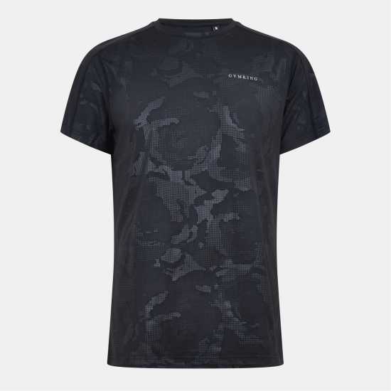 Gym King Debossed Camo Ss Tee - Black Черно 