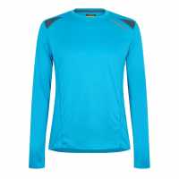 Diadora Long Sleeve T-Shirt Team Mens Blue Fluo 