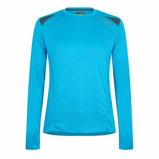 Diadora Long Sleeve T-Shirt Team Mens Blue Fluo 