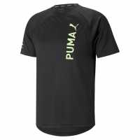 Puma Мъжка Тениска Ultrabreathe T Shirt Mens Black/Lime Мъжки ризи