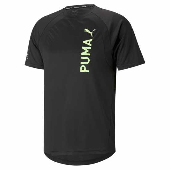 Puma Мъжка Тениска Ultrabreathe T Shirt Mens Black/Lime - Мъжки ризи