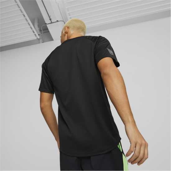 Puma Мъжка Тениска Ultrabreathe T Shirt Mens Black/Lime - Мъжки ризи