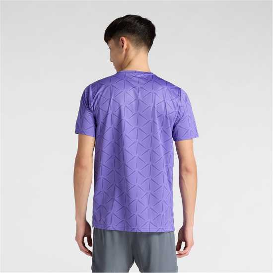 New Balance Men's Short Sleeve Performance Gym Top Electric Purple Мъжки тениски и фланелки