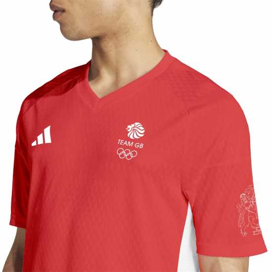 Мъжки тениски и фланелки Adidas Team Gb Football Shirt Adults Ярко червено Adidas Team Gb Football Shirt Adults Ярко червено Мъжки тениски и фланелки
