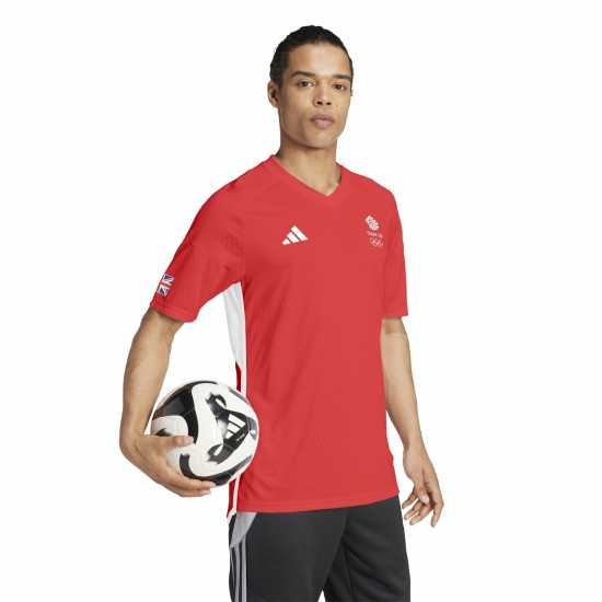 Мъжки тениски и фланелки Adidas Team Gb Football Shirt Adults Ярко червено Adidas Team Gb Football Shirt Adults Ярко червено Мъжки тениски и фланелки