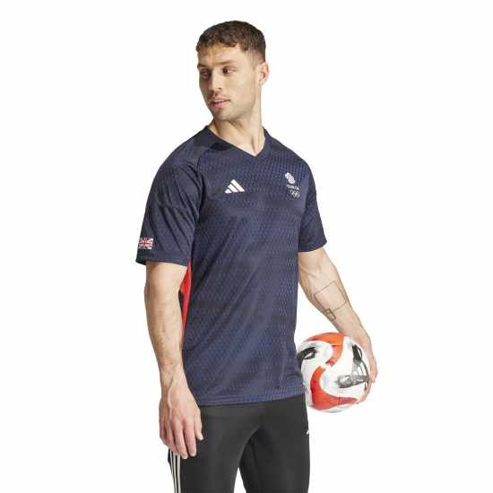 Adidas Team Gb Football Shirt Adults Легендарна чернина Мъжки тениски и фланелки