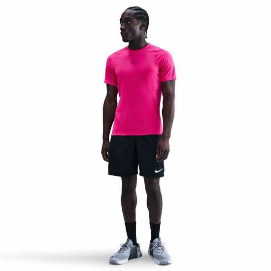 Nike Мъжка Тениска Къс Ръкав Pro Training Dri-Fit Short Sleeve Top Mens Розово/Черно 