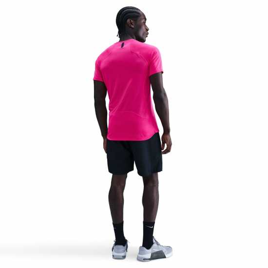 Nike Мъжка Тениска Къс Ръкав Pro Training Dri-Fit Short Sleeve Top Mens Розово/Черно 