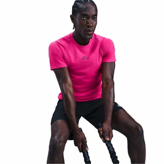 Nike Мъжка Тениска Къс Ръкав Pro Training Dri-Fit Short Sleeve Top Mens Розово/Черно 