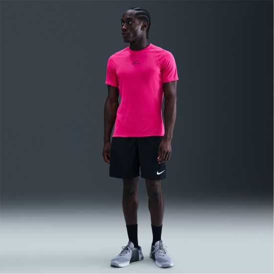 Nike Мъжка Тениска Къс Ръкав Pro Training Dri-Fit Short Sleeve Top Mens Розово/Черно 