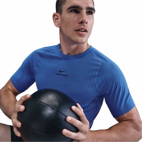 Nike Мъжка Тениска Къс Ръкав Pro Training Dri-Fit Short Sleeve Top Mens Comet Blue Мъжки тениски и фланелки