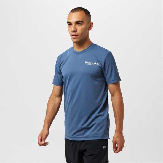 Everlast Stripe Poly T-Shirts Mens Синьо Мъжки тениски и фланелки