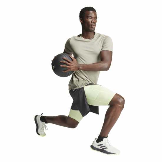 Adidas Men's Short Sleeve Performance Gym Top Green 