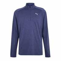 Puma Men's Tad Qz Long Sleeve Performance Gym Top Blue Heather Puma Men's Tad Qz Long Sleeve Performance Gym Top Blue Heather