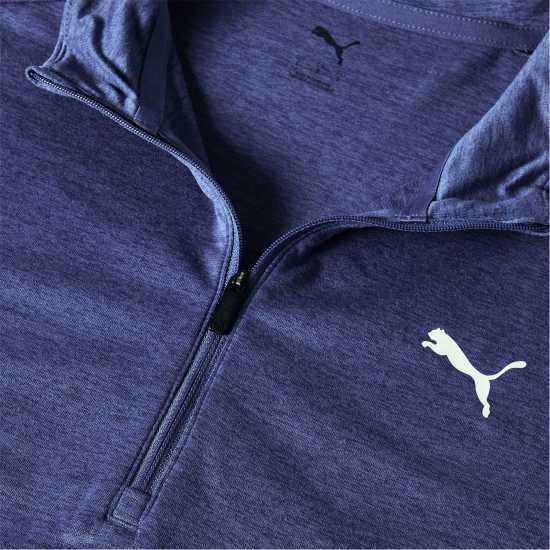 Puma Men's Tad Qz Long Sleeve Performance Gym Top Blue Heather Puma Men's Tad Qz Long Sleeve Performance Gym Top Blue Heather