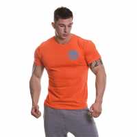 Golds Gym Мъжка Риза Basic Left Chest T-Shirt Mens Оранжево/Тюркоазено Мъжки тениски и фланелки
