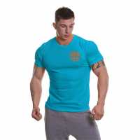Golds Gym Мъжка Риза Basic Left Chest T-Shirt Mens Търкоаз Мъжки тениски и фланелки