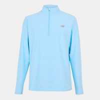 New Balance Men's Space Dye Quarter-Zip Long-Sleeve Performance Gym Top Небесно синьо 