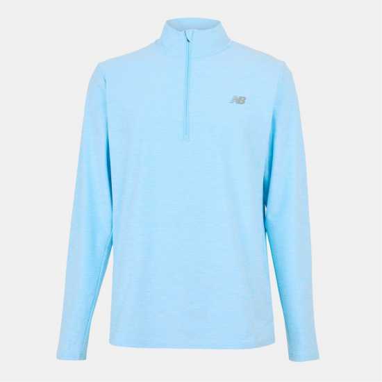 New Balance Men's Space Dye Quarter-Zip Long-Sleeve Performance Gym Top Небесно синьо 