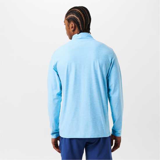 New Balance Men's Space Dye Quarter-Zip Long-Sleeve Performance Gym Top Небесно синьо 