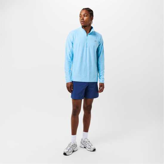 New Balance Men's Space Dye Quarter-Zip Long-Sleeve Performance Gym Top Небесно синьо 
