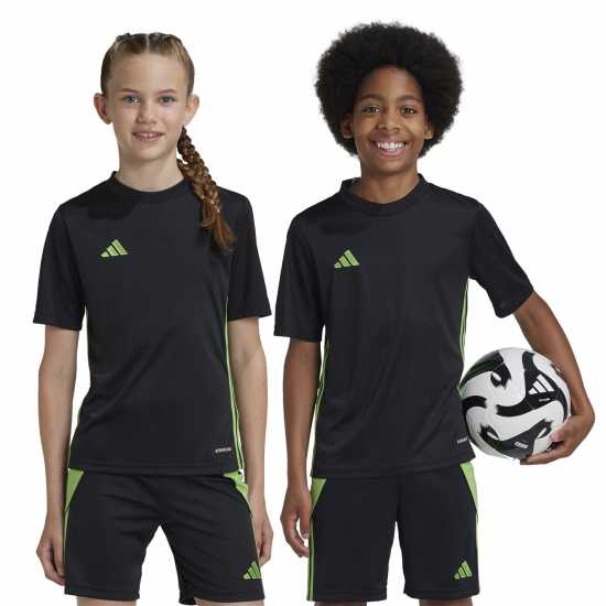 Детски тениски и фланелки Adidas Tabela 23 Jersey Juniors Черно/ Лайм Adidas Tabela 23 Jersey Juniors Черно/ Лайм Детски тениски и фланелки