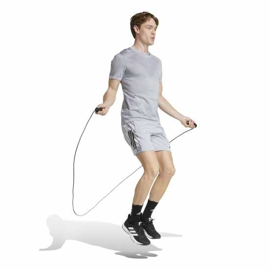 Adidas Gym+ Seamless Tee Mens Silver/Dblue Мъжки тениски и фланелки