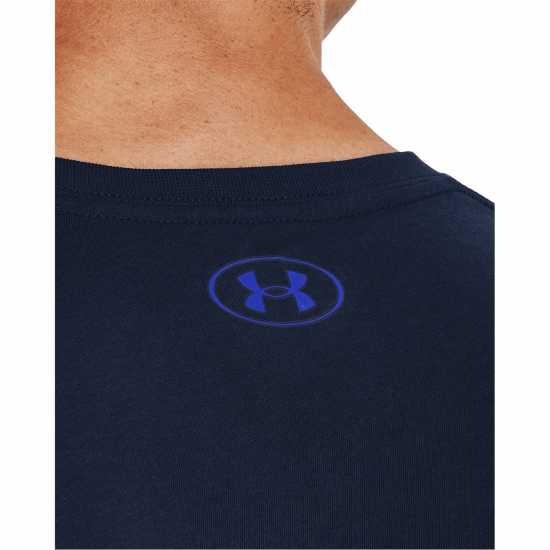 Under Armour Мъжка Тениска Team Wordmark Short Sleeve T Shirt Mens Acdmy/Grphte Мъжко облекло за едри хора