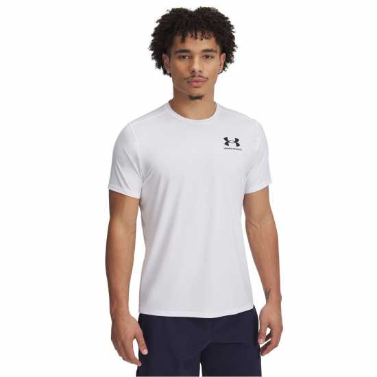 Under Armour Heatgear® Fitted Short Sleeve Mens White/Black Under Armour Heatgear® Fitted Short Sleeve Mens White/Black
