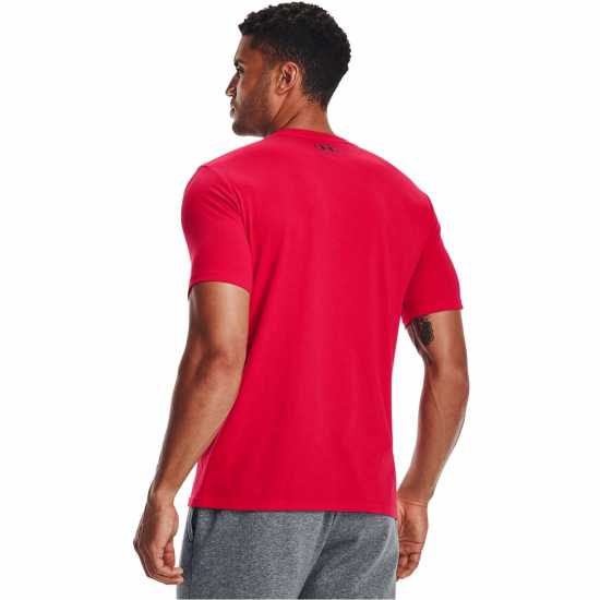 Under Armour Short Sleeve T-Shirt Red/Steel - Мъжко облекло за едри хора
