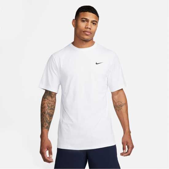 Nike Dri-FIT UV Hyverse Men's Short-Sleeve Fitness Top White Мъжки тениски и фланелки