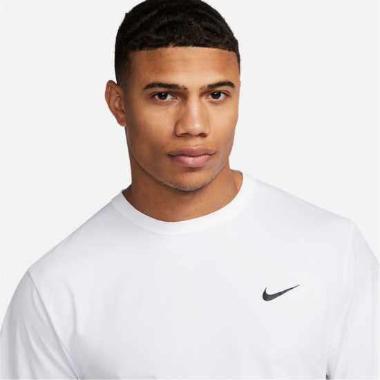 Nike Dri-FIT UV Hyverse Men's Short-Sleeve Fitness Top White Мъжки тениски и фланелки