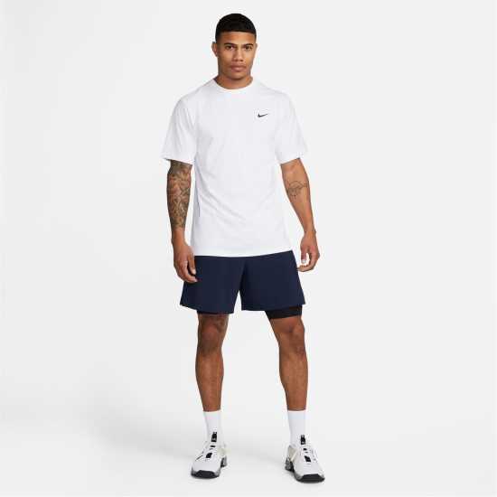 Nike Dri-FIT UV Hyverse Men's Short-Sleeve Fitness Top White Мъжки тениски и фланелки