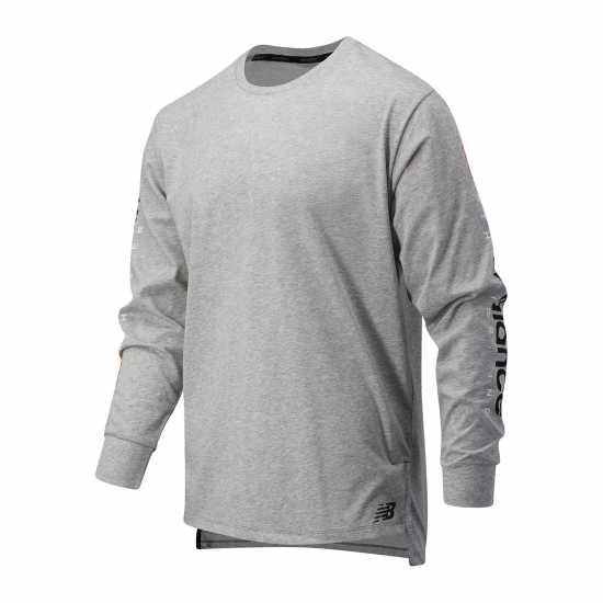 New Balance Мъжка Блуза Graphic Long Sleeve T Shirt Mens  - Мъжки дрехи за фитнес