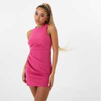 Jack Wills Ruched Mini Dress Hot Pink Дамски поли и рокли