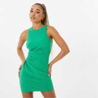 Jack Wills Ruched Mini Dress Green Дамски поли и рокли