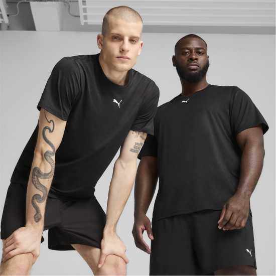 Puma Train All Day Essentials Heather Tee Mens Черно Хизер Мъжки тениски и фланелки