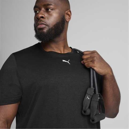 Puma Train All Day Essentials Heather Tee Mens Черно Хизер Мъжки тениски и фланелки